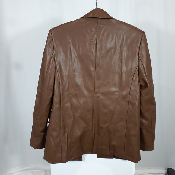 Weworewhat Vegan Leather Blazer Size S - Picture 3 of 5